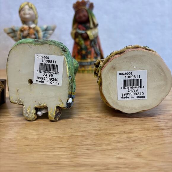 VTG 2006 Blessed be the Name Jesus Wood Carve Look Resin Nativity Set - 9 PC. - Picture 10 of 16